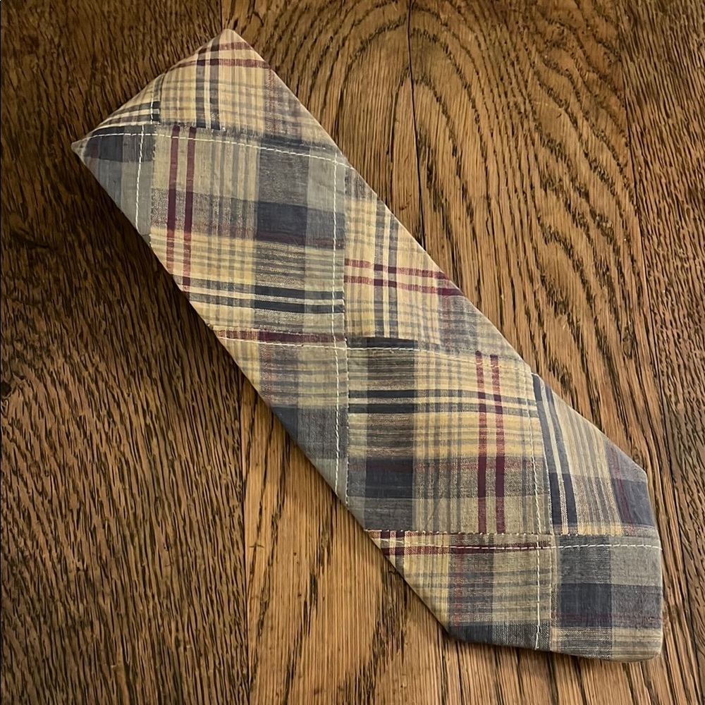 Bass Blue and Tan Plaid Tie Classic Accessory